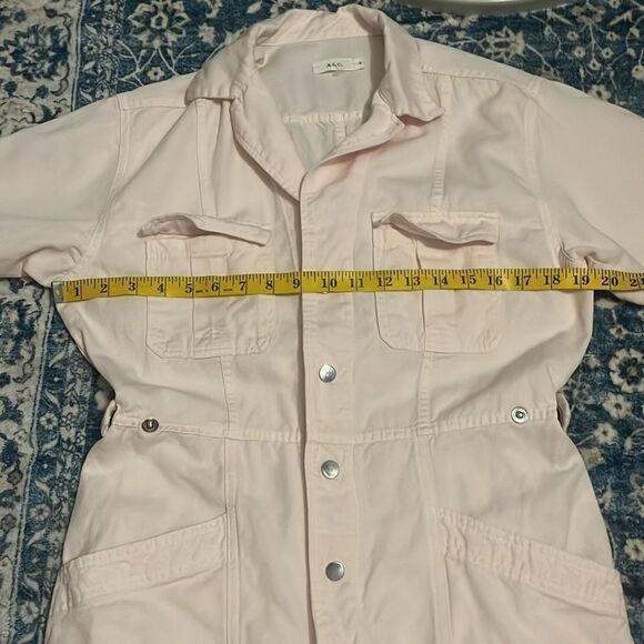 A.L.C. Petra Morganite Pink Contemporary Feminine Pockets Buttons Boho Jumpsuit - Picture 13 of 16